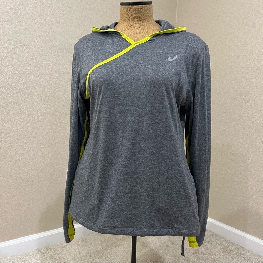 Asics Women’s Performance Run Hoodie Grey Size XL Gym Active Outdoor Hooded,